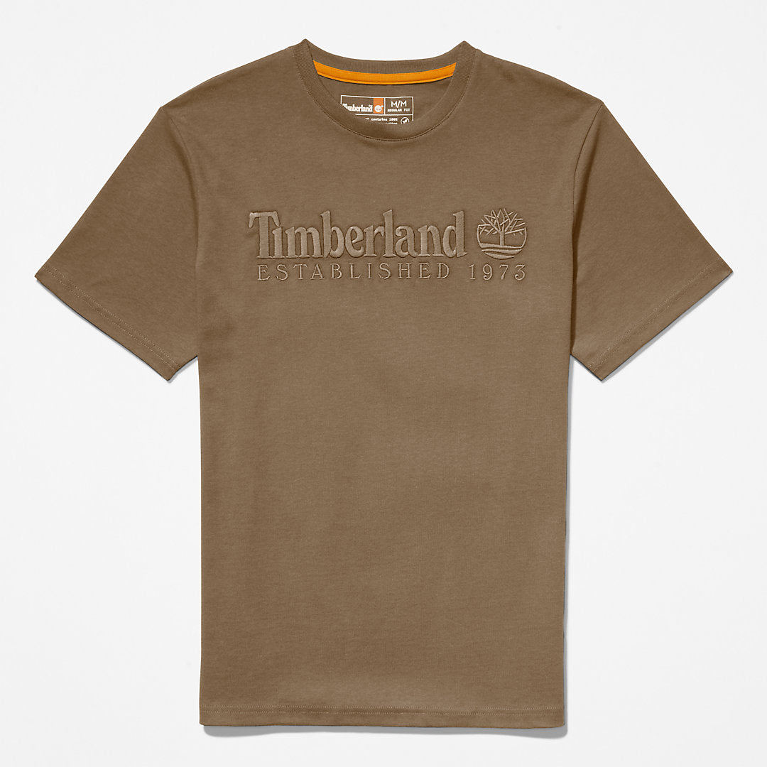 Timberland Mens Outdoor Heritage Linear-Logo T-Shirt for Men in Dark Green