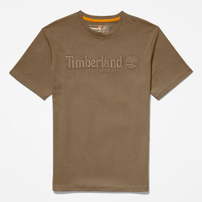 Timberland Mens Outdoor Heritage Linear-Logo T-Shirt for Men in Dark Green