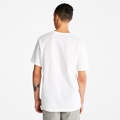 Timberland Mens Outdoor Heritage Linear-Logo T-Shirt for Men in White