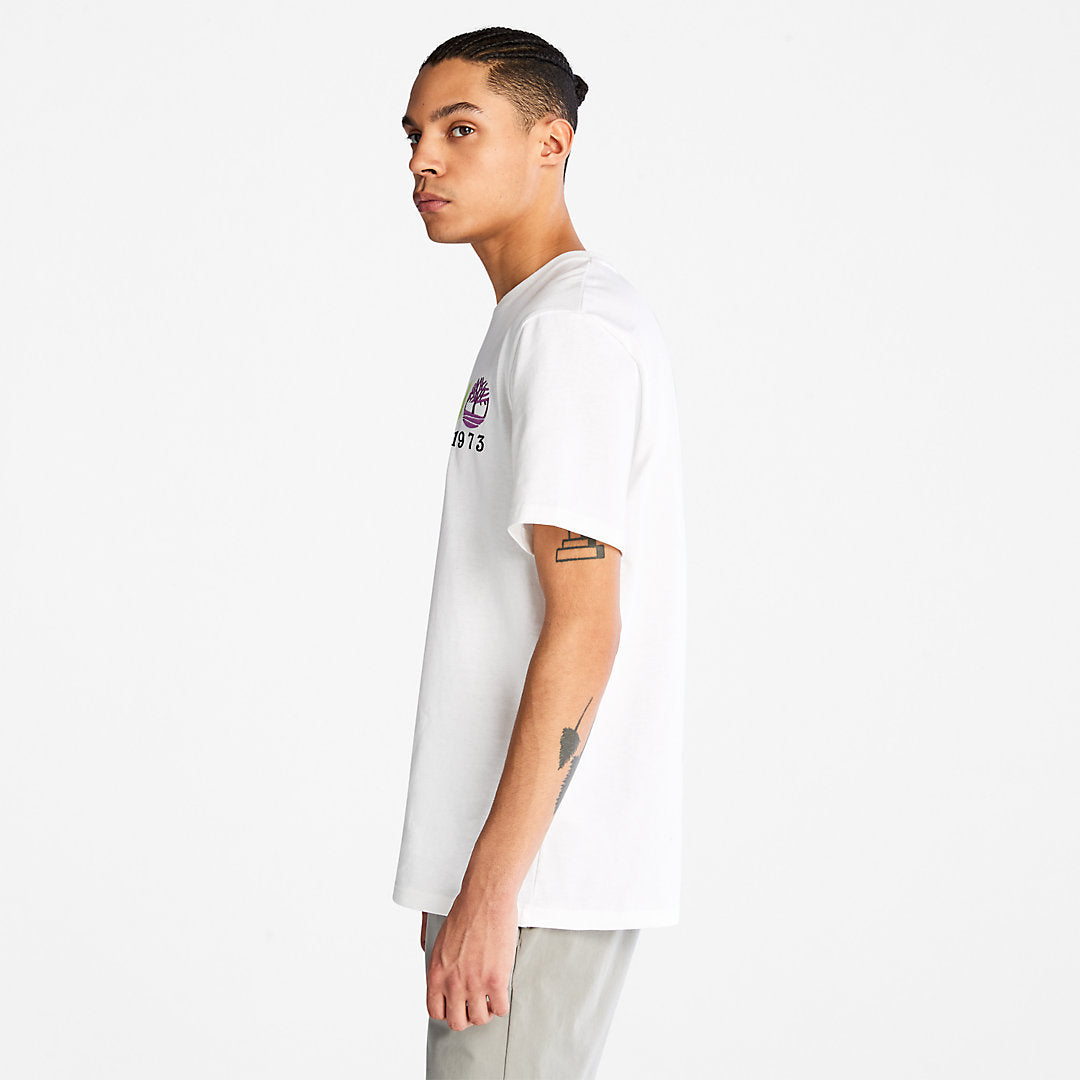 Timberland Mens Outdoor Heritage Linear-Logo T-Shirt for Men in White
