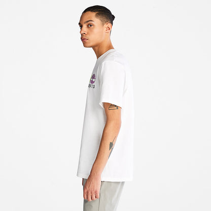 Timberland Mens Outdoor Heritage Linear-Logo T-Shirt for Men in White
