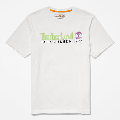 Timberland Mens Outdoor Heritage Linear-Logo T-Shirt for Men in White