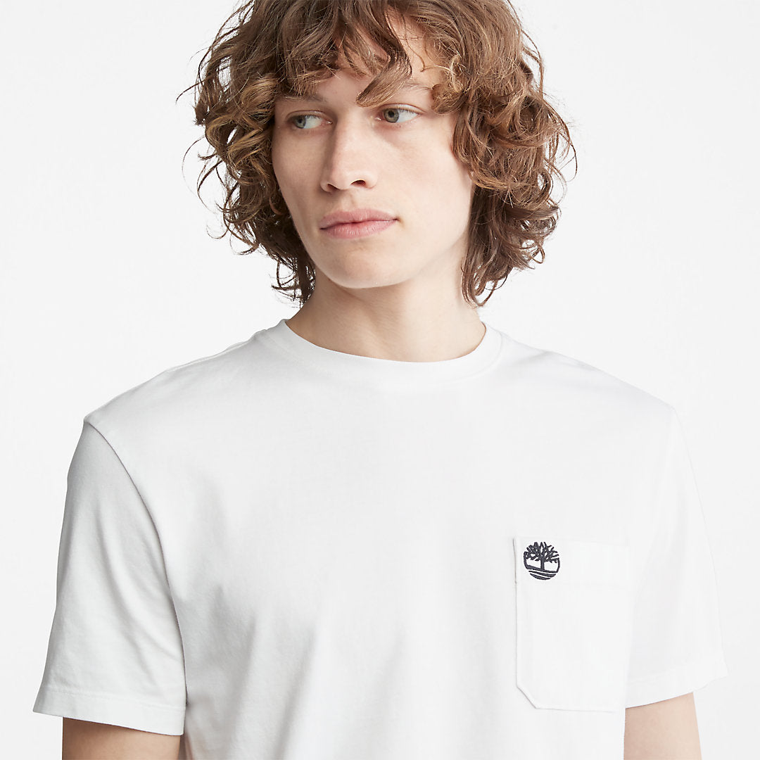 Timberland Mens Dunstan River Pocket T-shirt for Men in White