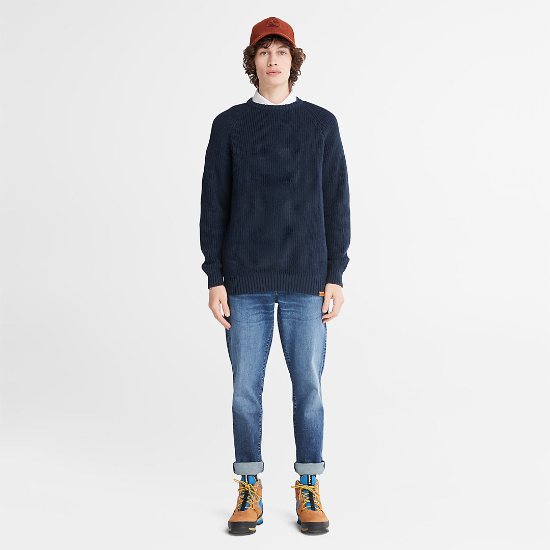 Timberland Mens Beards Brook Crew-Neck Sweater for Men in Navy