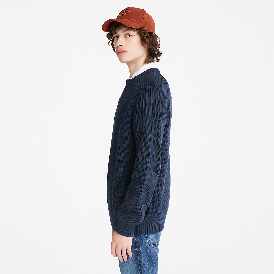 Timberland Mens Beards Brook Crew-Neck Sweater for Men in Navy