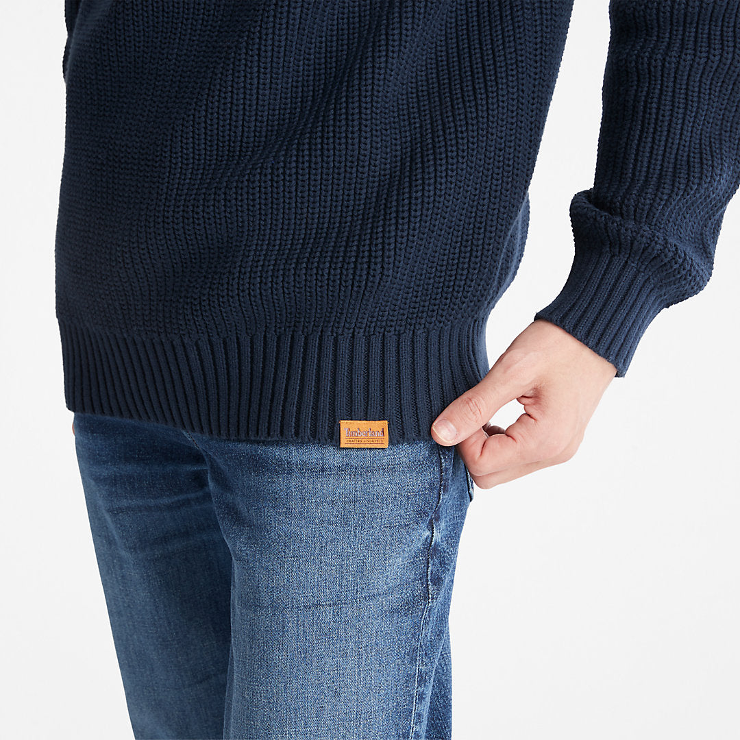Timberland Mens Beards Brook Crew-Neck Sweater for Men in Navy