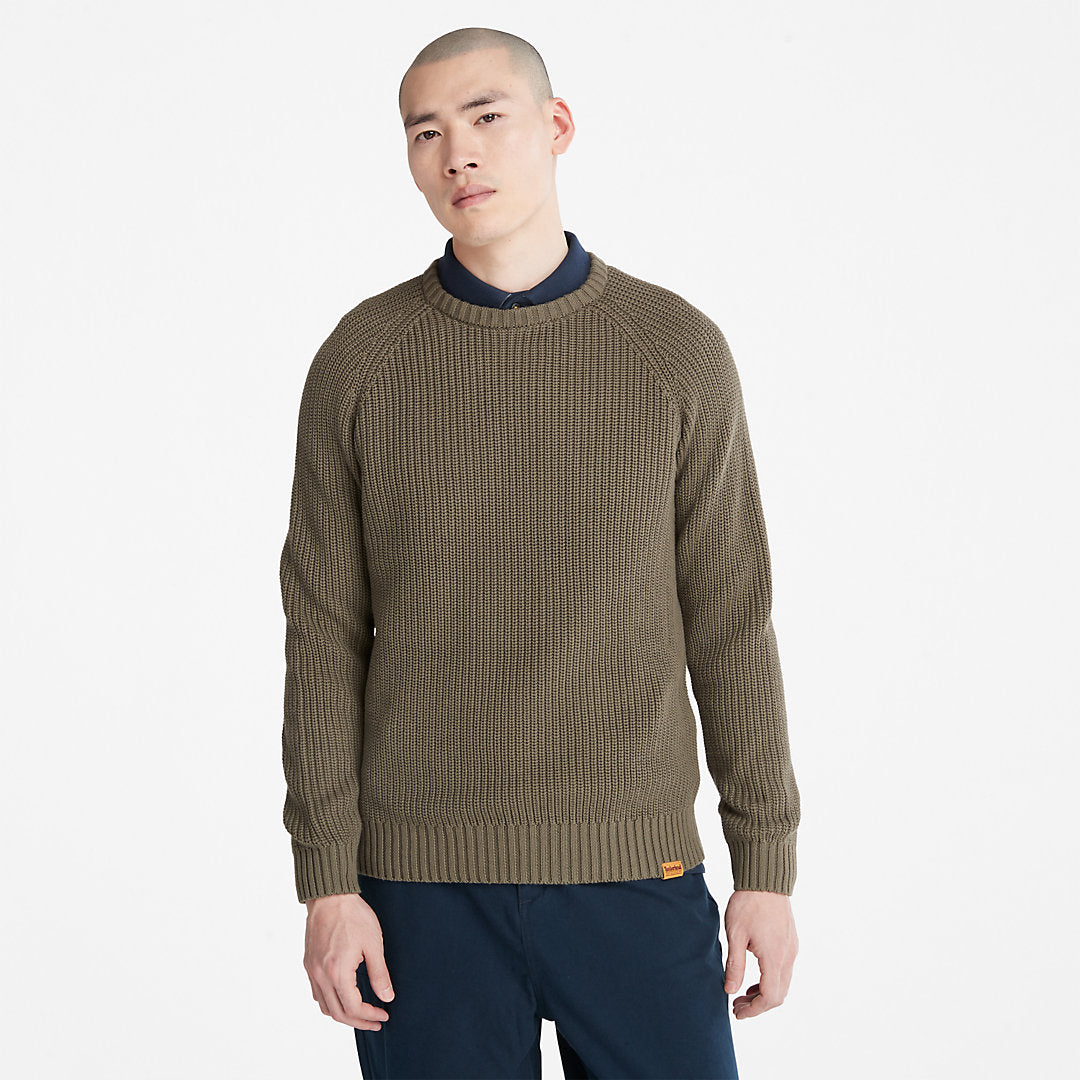 Timberland Mens Beards Brook Crew-Neck Sweater for Men in Dark Green
