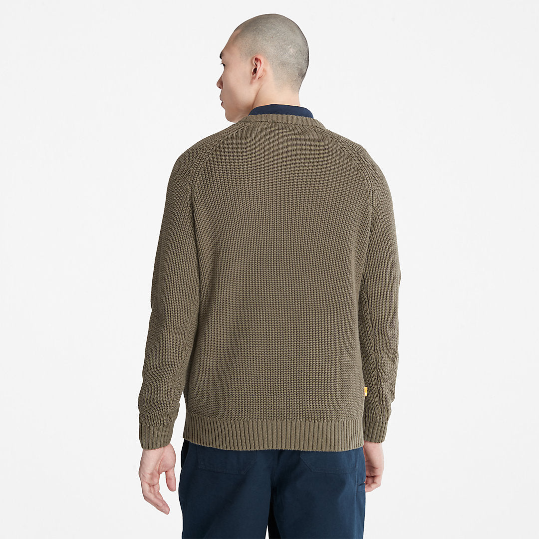Timberland Mens Beards Brook Crew-Neck Sweater for Men in Dark Green