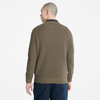 Timberland Mens Beards Brook Crew-Neck Sweater for Men in Dark Green