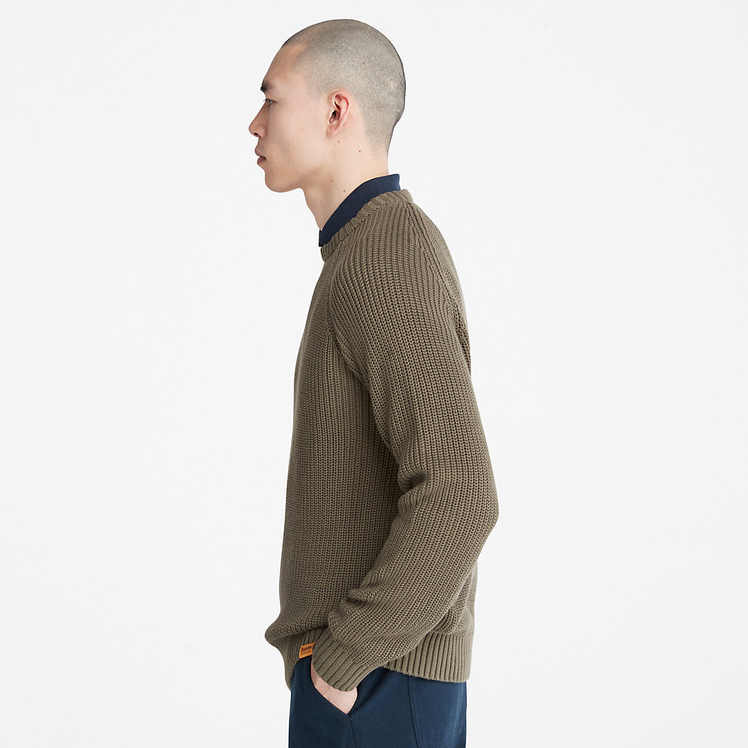 Timberland Mens Beards Brook Crew-Neck Sweater for Men in Dark Green