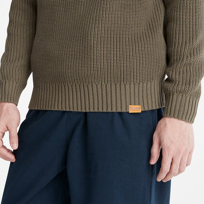 Timberland Mens Beards Brook Crew-Neck Sweater for Men in Dark Green