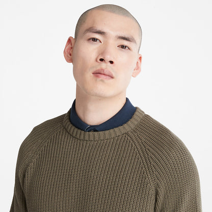 Timberland Mens Beards Brook Crew-Neck Sweater for Men in Dark Green