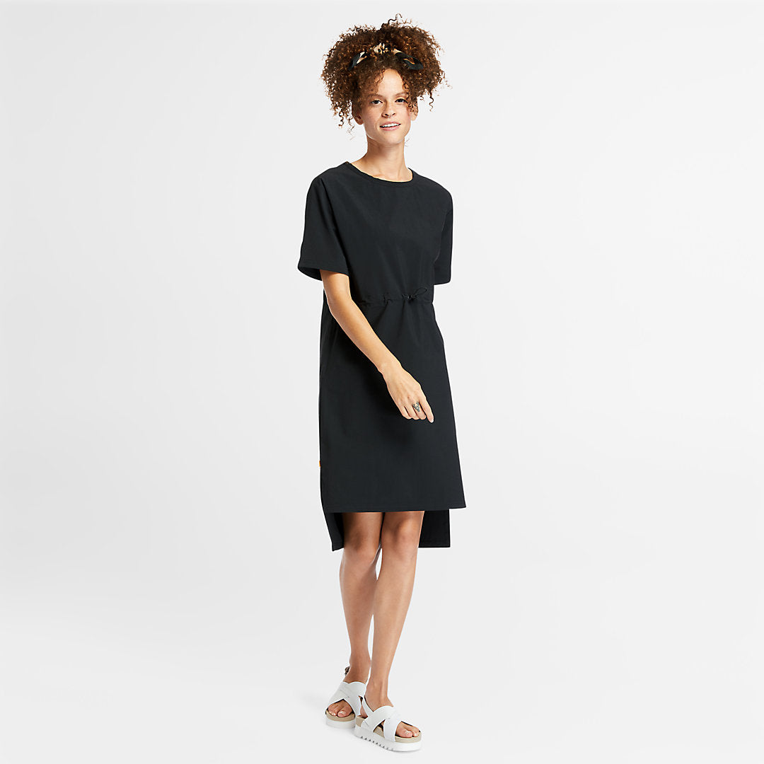 Timberland Womens Drawstring T-Shirt Dress for Women in Black