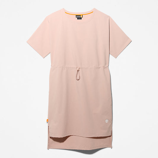 Timberland Womens Drawstring T-Shirt Dress for Women in Light Pink