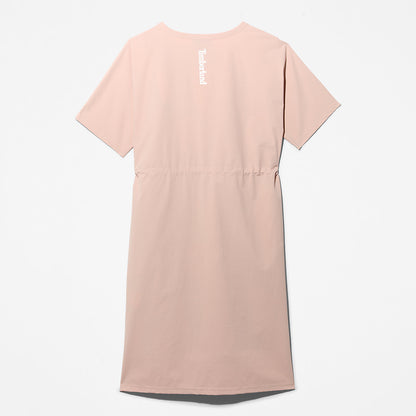 Timberland Womens Drawstring T-Shirt Dress for Women in Light Pink