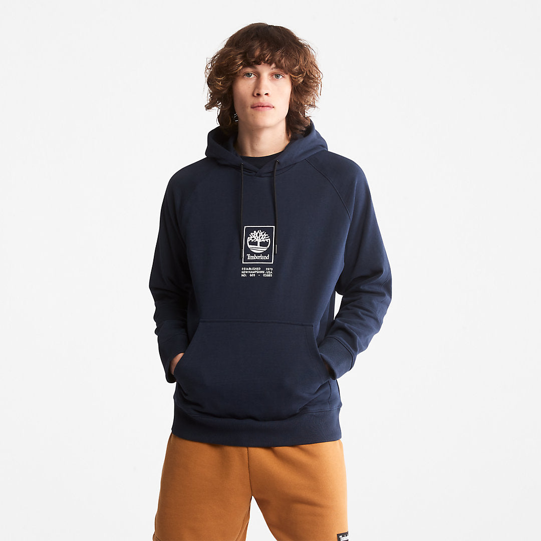 Timberland Mens Heavyweight Logo Hoodie for All Gender in Navy