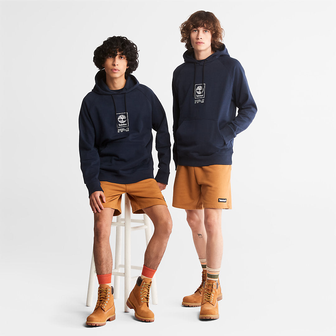 Timberland Mens Heavyweight Logo Hoodie for All Gender in Navy