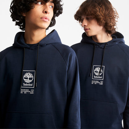Timberland Mens Heavyweight Logo Hoodie for All Gender in Navy