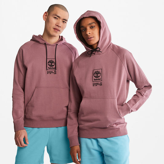 Timberland Mens Heavyweight Logo Hoodie for All Gender in Pink
