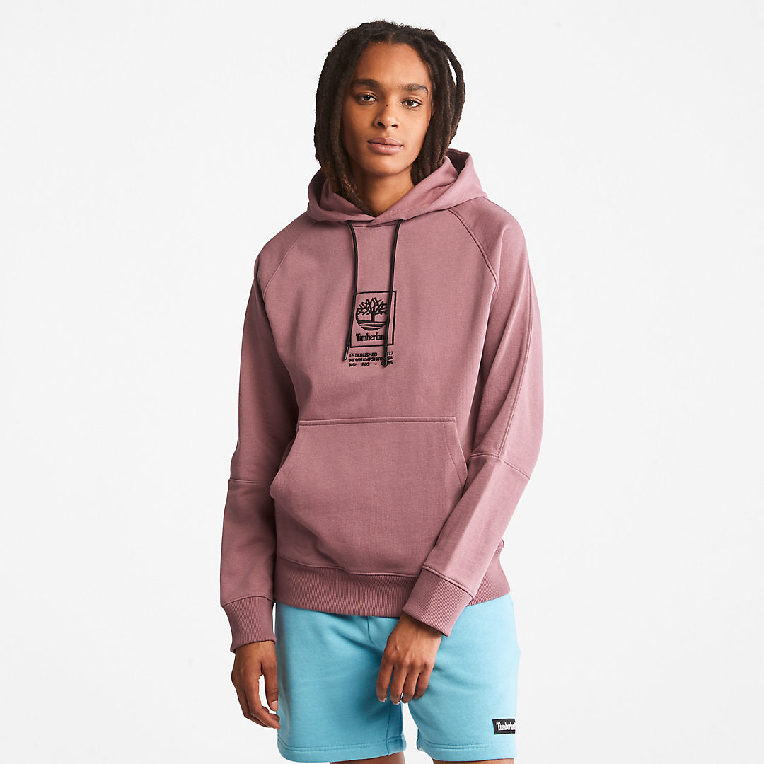 Timberland Mens Heavyweight Logo Hoodie for All Gender in Pink