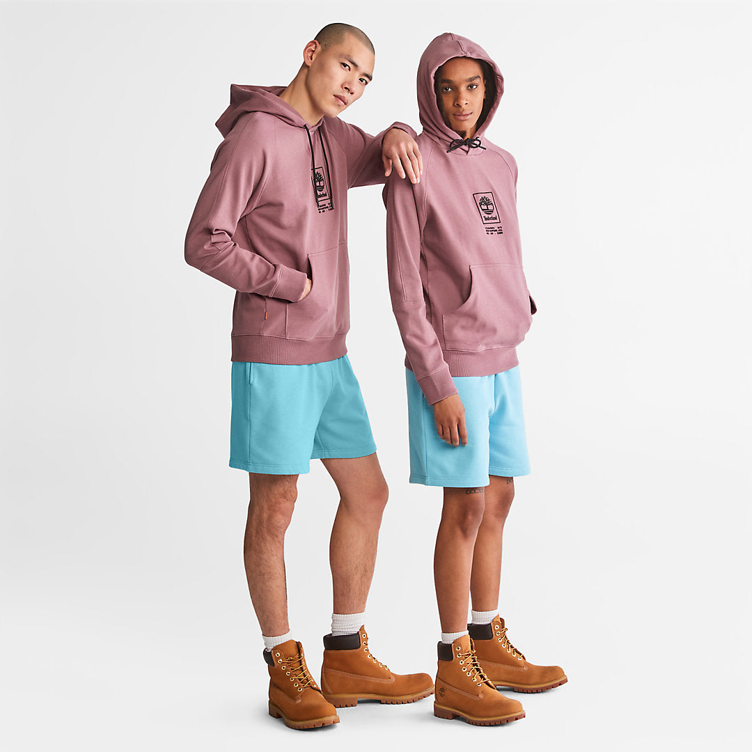 Timberland Mens Heavyweight Logo Hoodie for All Gender in Pink