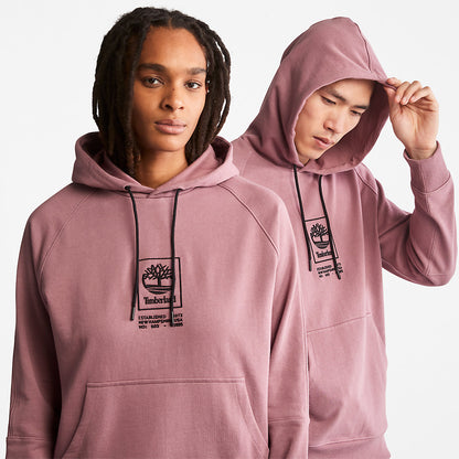 Timberland Mens Heavyweight Logo Hoodie for All Gender in Pink