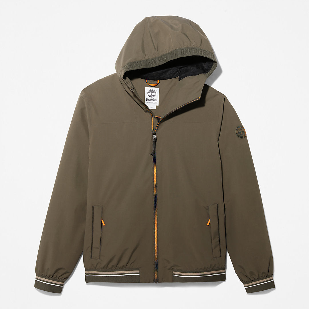 Timberland Mens Coastal Cool Hooded Bomber Jacket for Men in Green