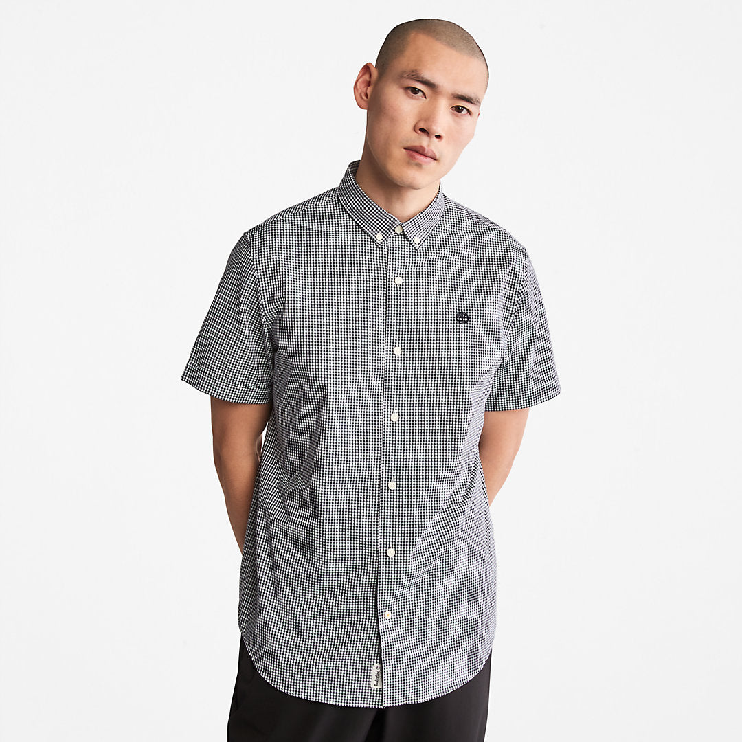 Timberland Mens Suncook River Short-Sleeve Poplin Shirt for Men in Navy