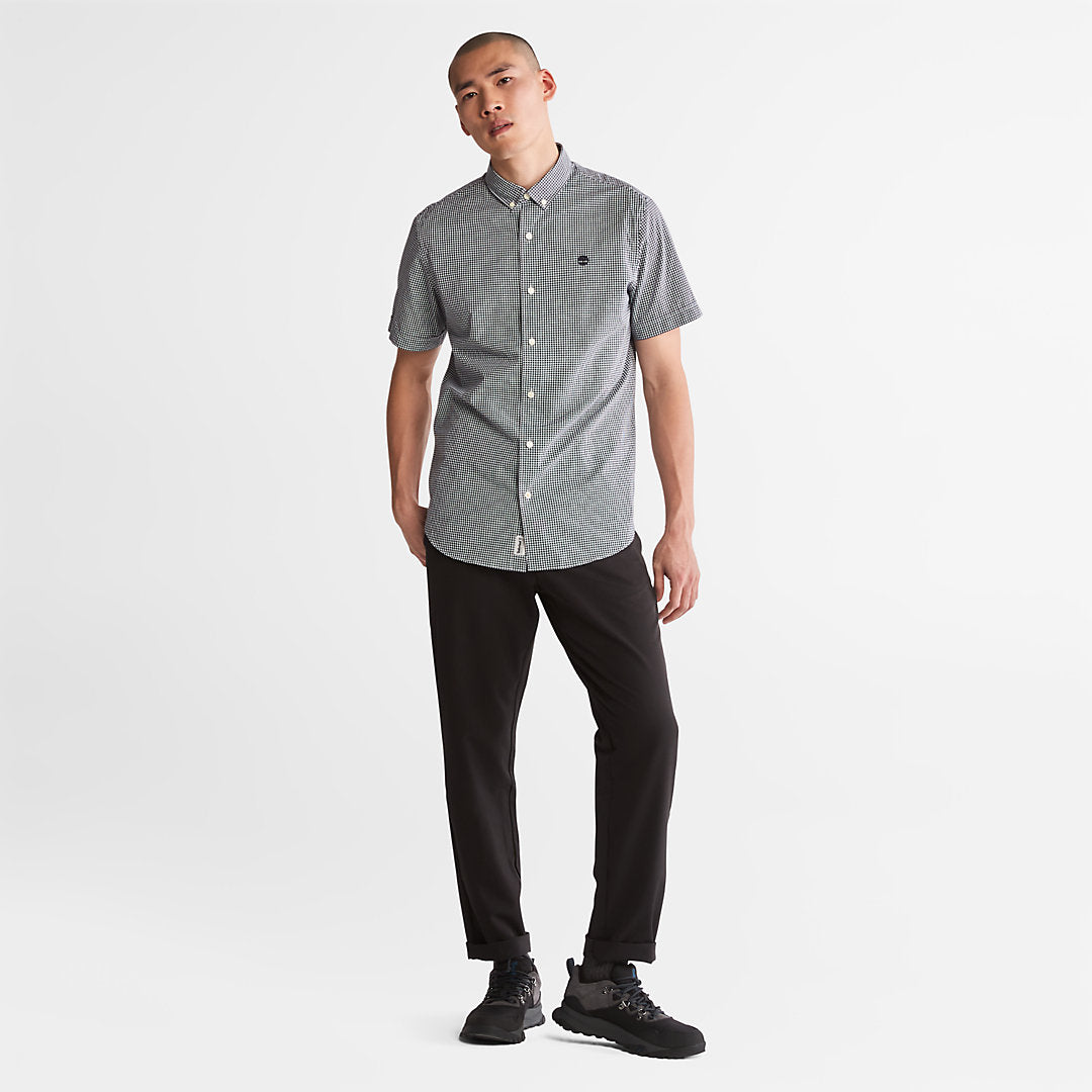 Timberland Mens Suncook River Short-Sleeve Poplin Shirt for Men in Navy