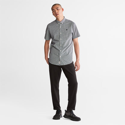 Timberland Mens Suncook River Short-Sleeve Poplin Shirt for Men in Navy