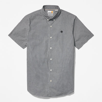 Timberland Mens Suncook River Short-Sleeve Poplin Shirt for Men in Navy