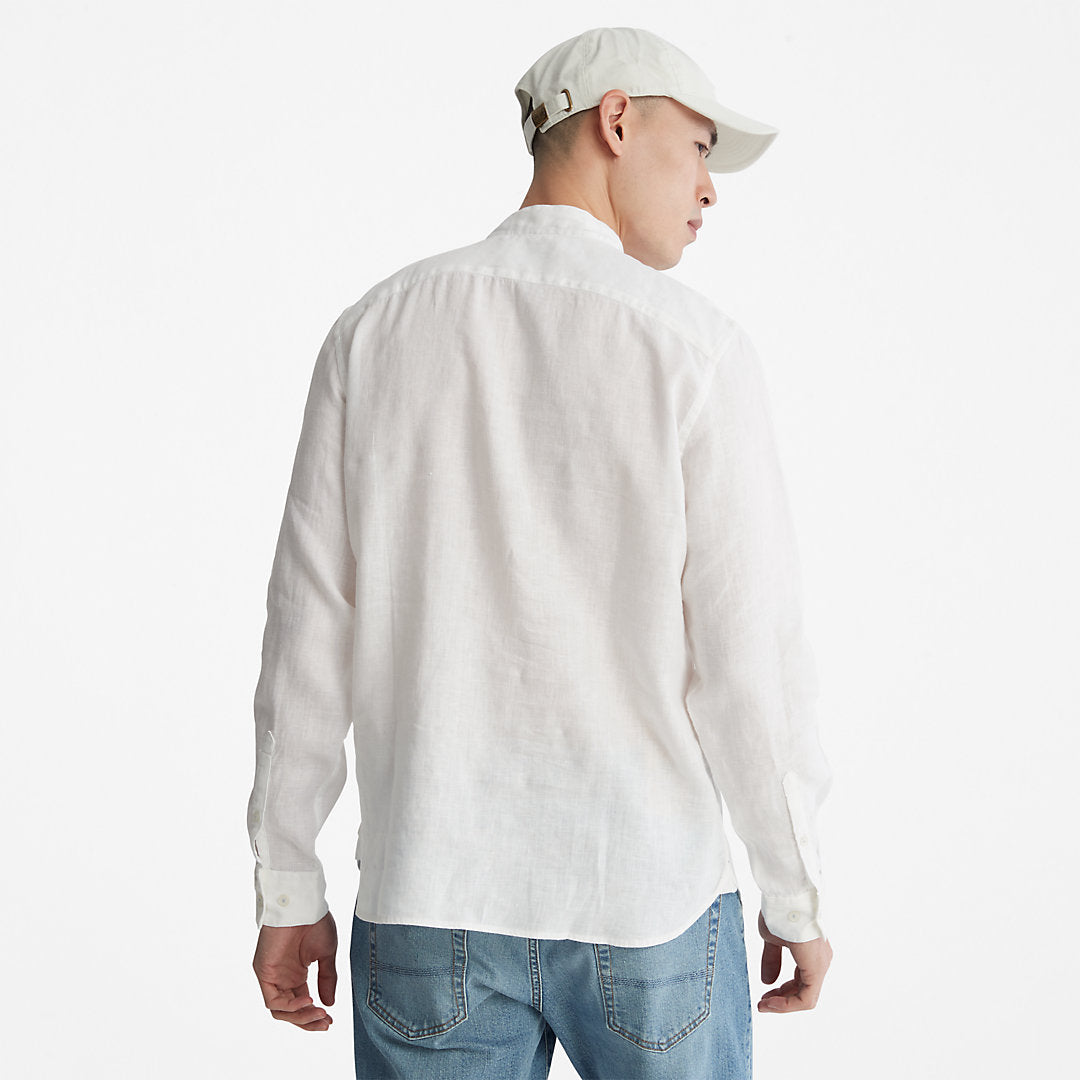 Timberland Mens Mill River Linen Shirt for Men in White