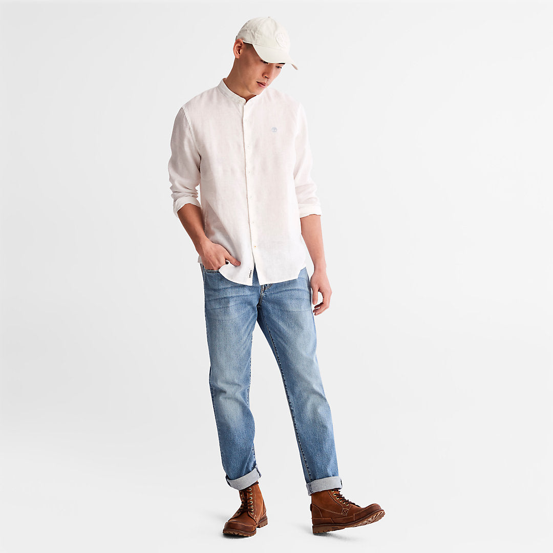 Timberland Mens Mill River Linen Shirt for Men in White
