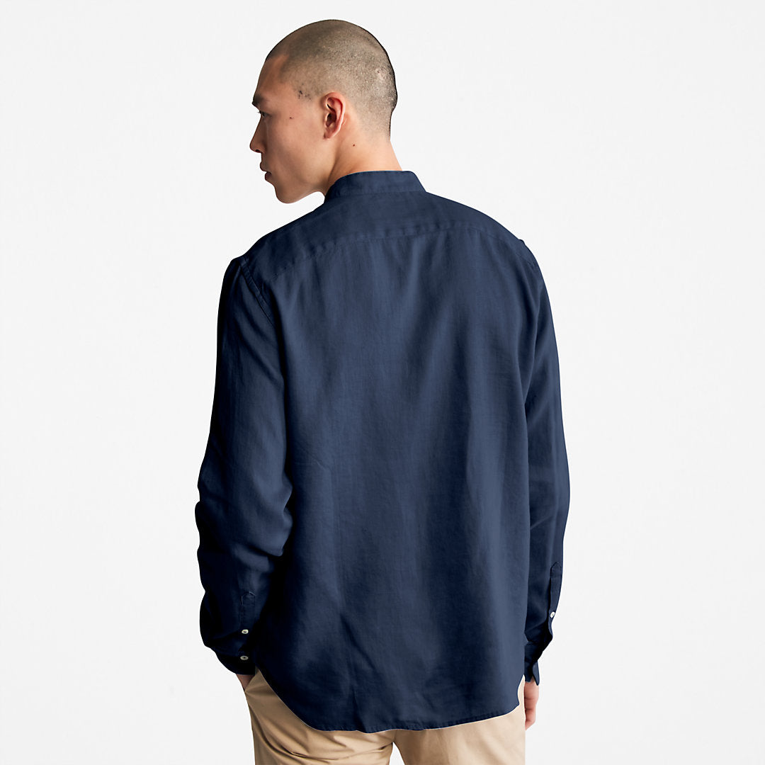 Timberland Mens Mill River Linen Shirt for Men in Navy