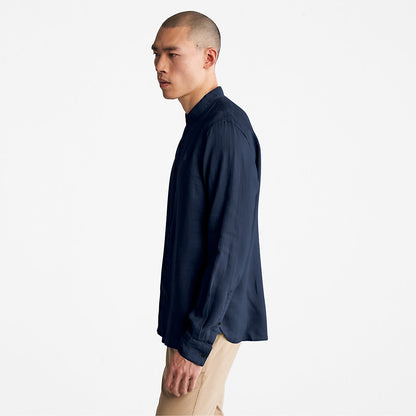 Timberland Mens Mill River Linen Shirt for Men in Navy