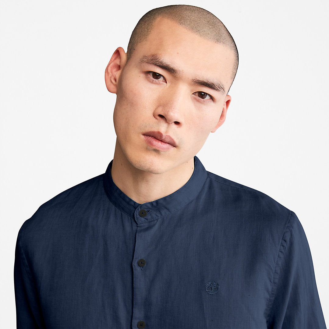 Timberland Mens Mill River Linen Shirt for Men in Navy