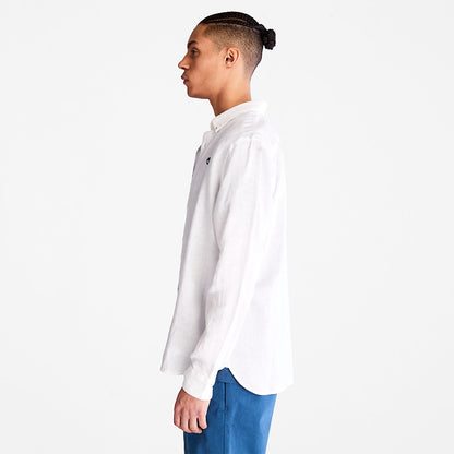 Timberland Mens Mill River LS Linen Shirt for Men in White