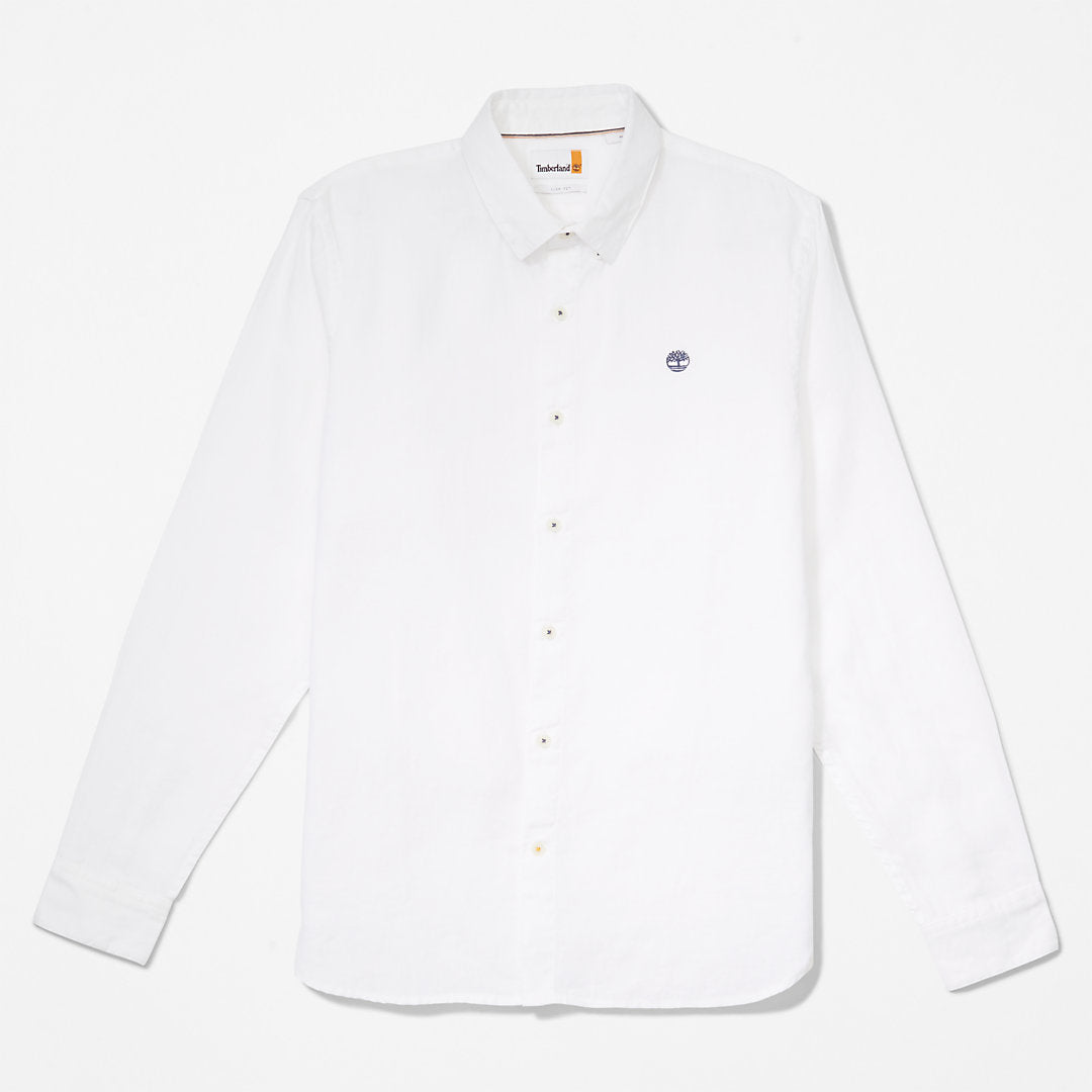 Timberland Mens Mill River LS Linen Shirt for Men in White