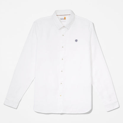 Timberland Mens Mill River LS Linen Shirt for Men in White