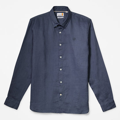 Timberland Mens Mill River LS Linen Shirt for Men in Navy