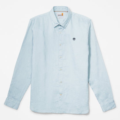Timberland Mens Mill River LS Linen Shirt for Men in Light Blue