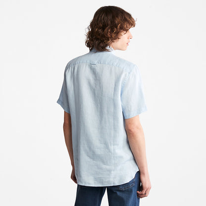 Timberland Mens Mill River Short-Sleeve Shirt for Men in Light Blue
