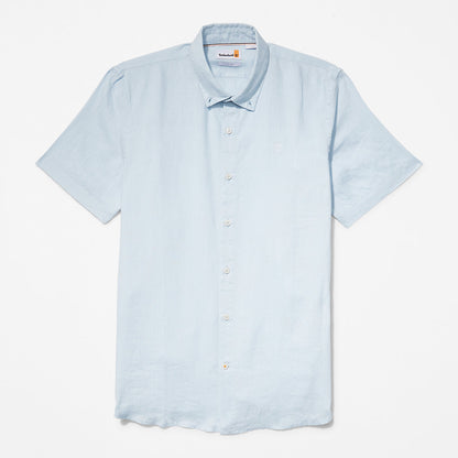 Timberland Mens Mill River Short-Sleeve Shirt for Men in Light Blue