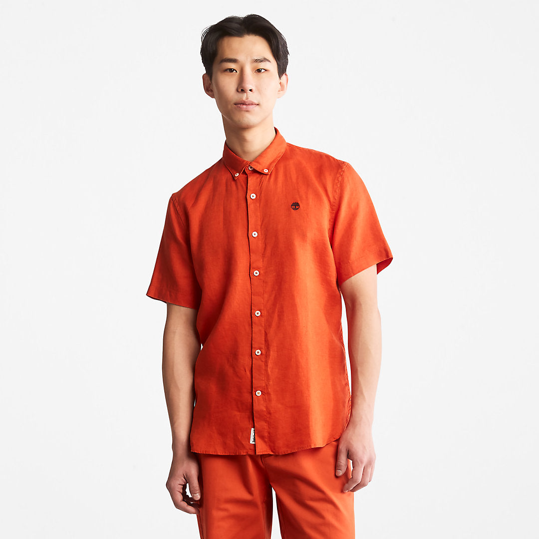 Timberland Mens Mill River Short-Sleeve Shirt for Men in Orange