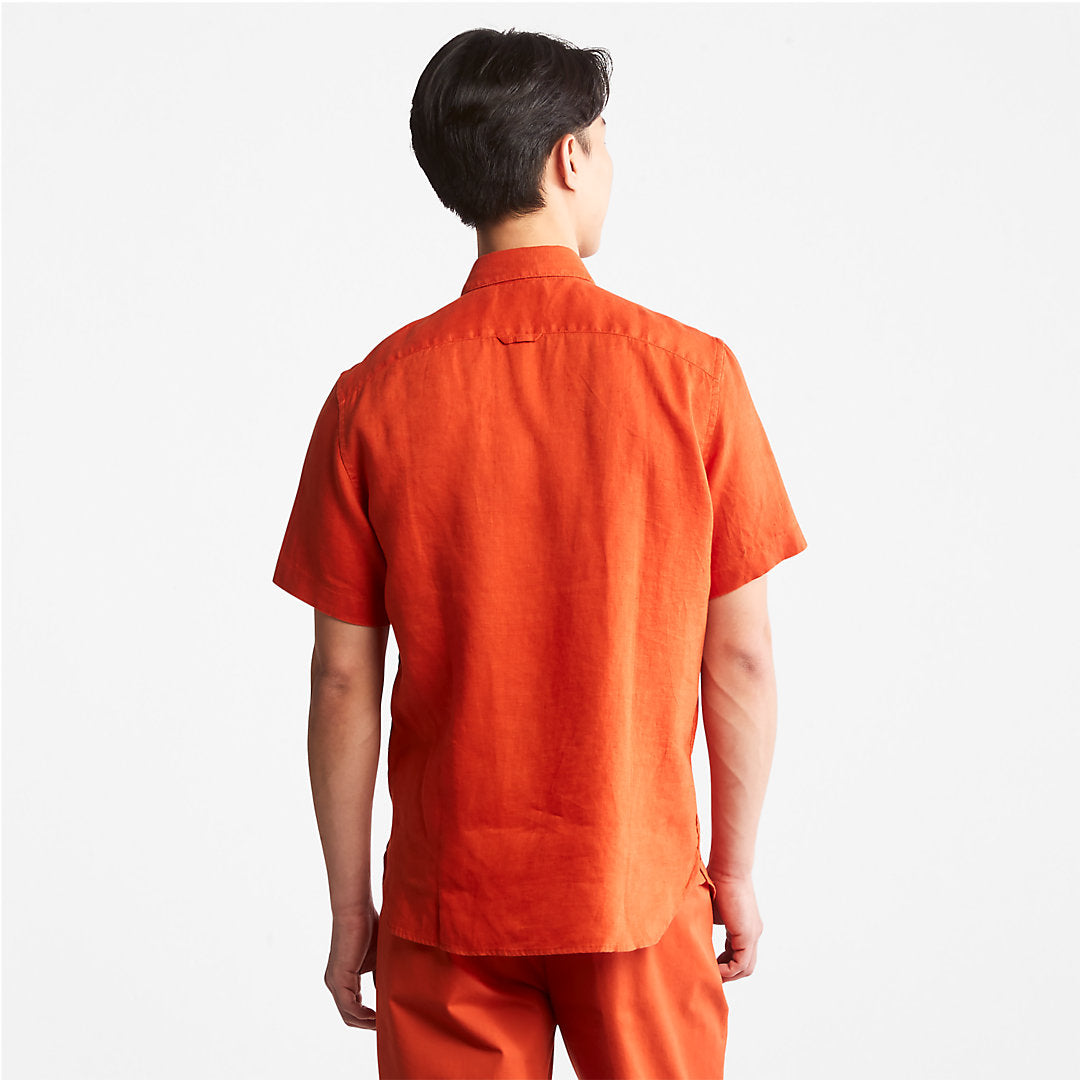 Timberland Mens Mill River Short-Sleeve Shirt for Men in Orange