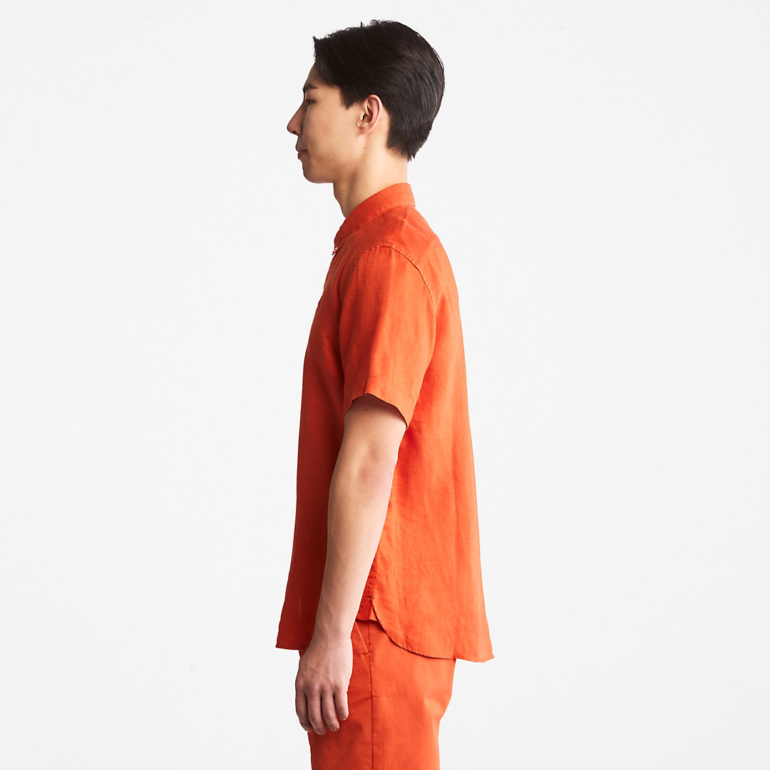 Timberland Mens Mill River Short-Sleeve Shirt for Men in Orange