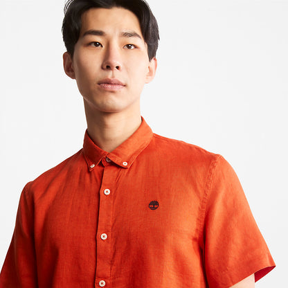 Timberland Mens Mill River Short-Sleeve Shirt for Men in Orange