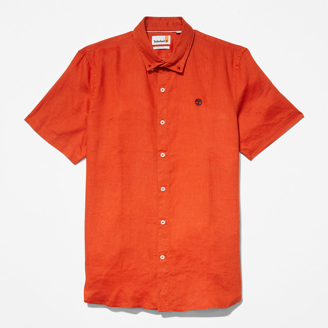 Timberland Mens Mill River Short-Sleeve Shirt for Men in Orange
