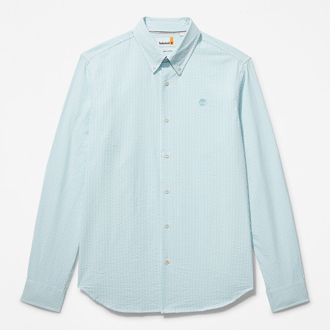 Timberland Mens Striped Seersucker Shirt for Men in Blue