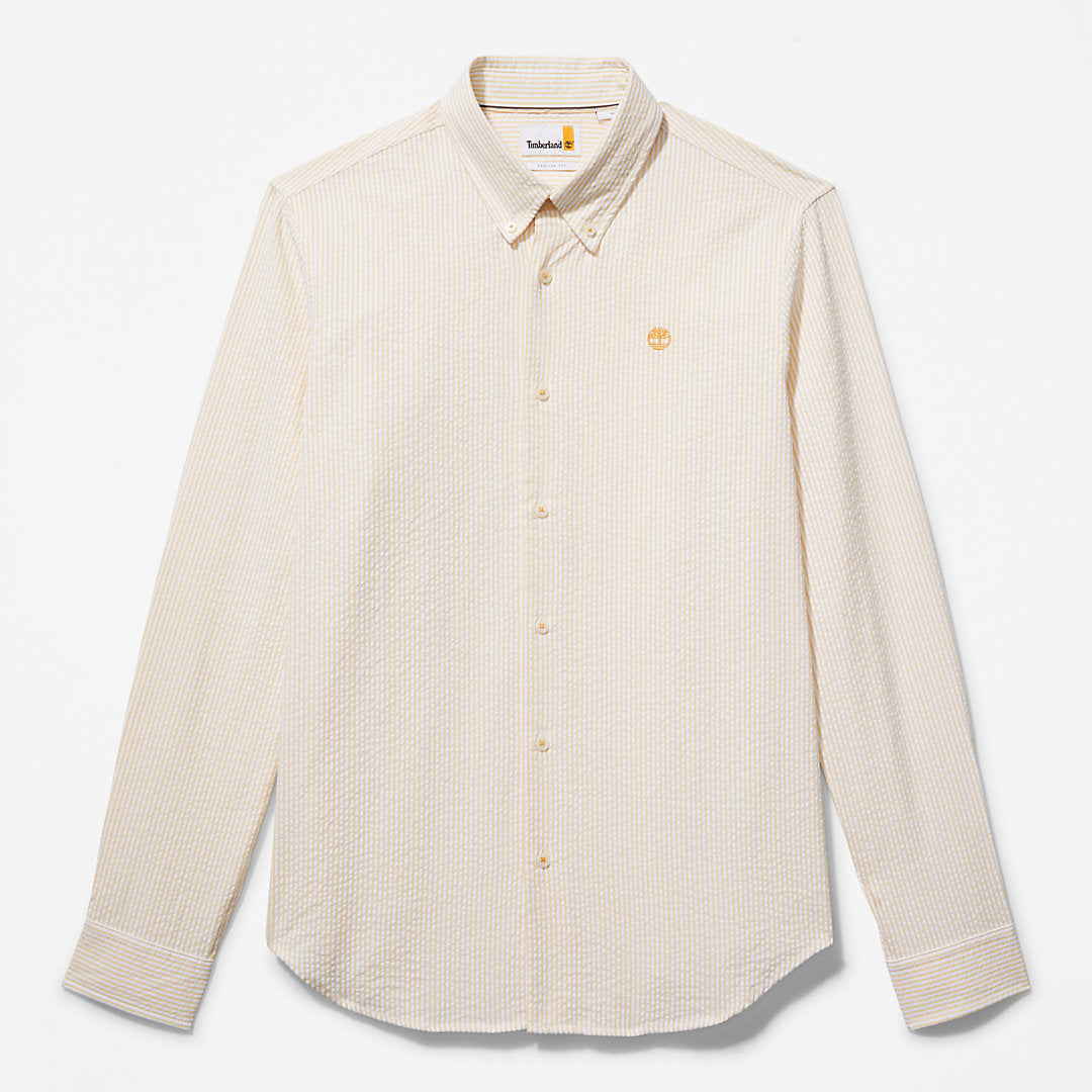 Timberland Mens Striped Seersucker Shirt for Men in Orange